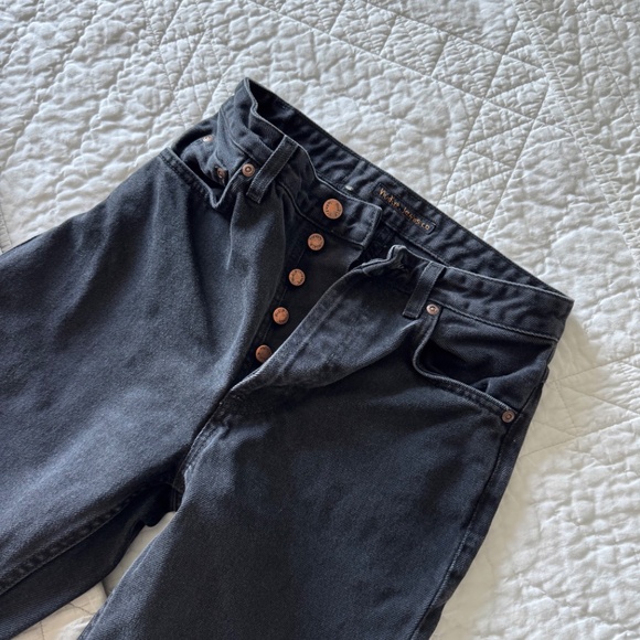 Women's Nudie Jeans Breezy Brit Aged Black Denim Jeans sz 27 Worn Once - Picture 9 of 15